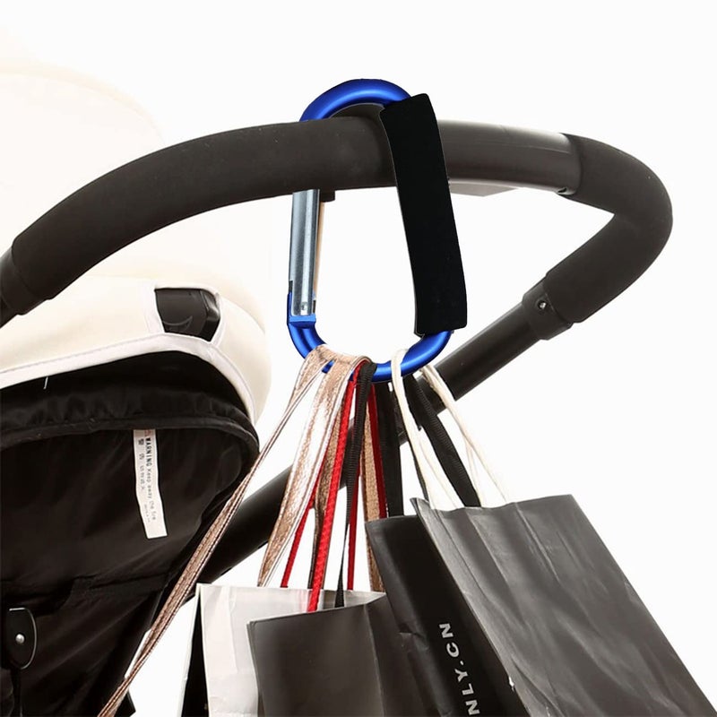 BanYakong Stroller Hooks by Baby,2 pcs Carabiner Stroller Hook Organizer for Hanging Purses, Diaper Bag, Shopping Bags. Clip Fits Single/Twin Travel Systems, Car Seats and Joggers (Blue) - Image 2